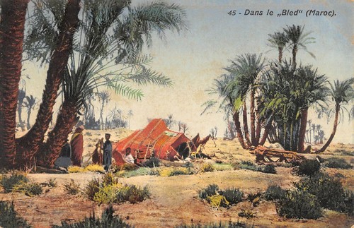 Cpa maroc dans bled - maroc, le