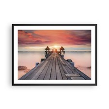 Affiche Poster 70x50cm Tableaux Image Photo Pont Bois Marche Wall Art