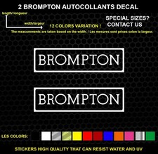 2 Autocollants Décoratifs Brompton- Véhicules & Accessoires, lot de 2 Pièces