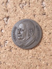 Médaille Medal Winston Churchill CDB Ancienne Vintage Coin Pièce Homme d'État
