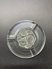 Ancien Cendrier En Verre Signé Verlys France Art Deco Vintage Old French Glass