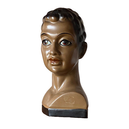 Ancienne statuette tête - ancienne, de