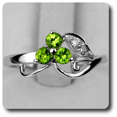 Bague peridot diamant - bague,