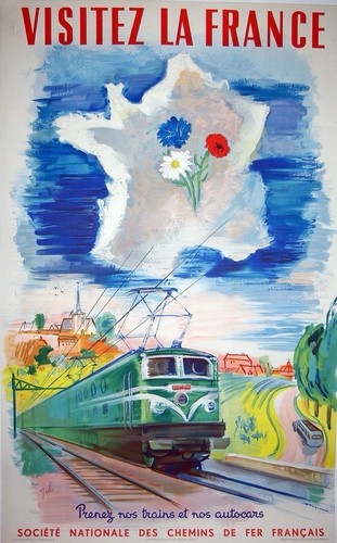 Affiche poster train sncf - train,