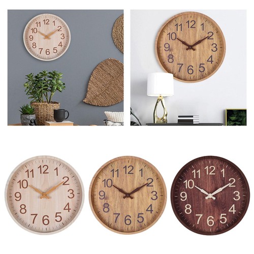 Bois horloge murale quartz - 12",