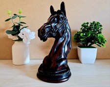 Sculpture de tête de cheval en résine - Marron, Noir