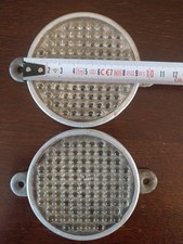 PAIRE DE GROS CATADIOPTRE ANCIEN EN VERRE ROND REFLECTEURS