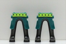 2 X Jambes Vert Anthracite + Surcharge Playmobil À Asie Chevalier Samouraï Ninja