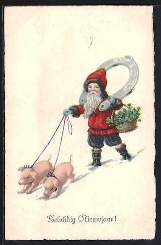 Carte postale nain avec fer - , à