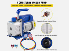 Pompe à Vide Climatisation 4 CFM 113 L/min Frigoriste Mono-étage 1440 RPM 