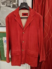 Tombolini Men' Blazer Jacket 100%  Suede Leather EU 52 ( M / L ) Made in Italy