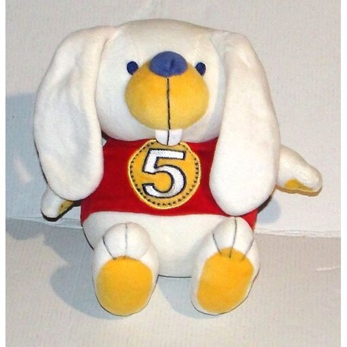 Doudou lapin blanc - lapin, jaune