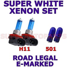 FITS VOLVO C70 2006-À AUJOURD'HUI ENSEMBLE H11 501 XENON SUPER BLANCS AMPOULES