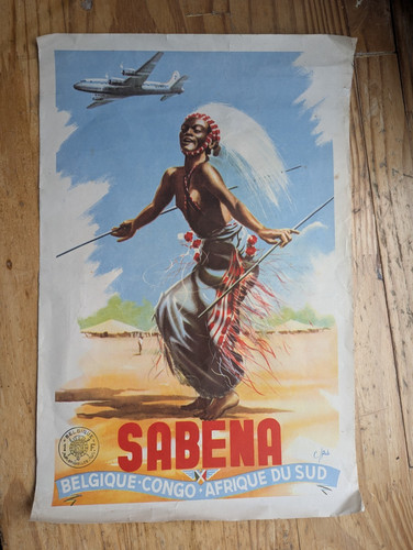 Affiche ancienne sabena - ancienne, ligne