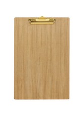 Planche bois chêne A4 clip or – clipboard élégant bureau