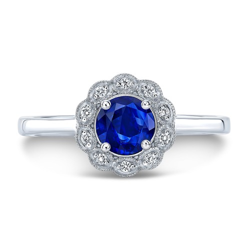 Rond saphir bleu anneau - rond,