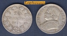 Vatican 20 Baiocchi 1863 XVIII R TB TTB Pivs IX – Papal States