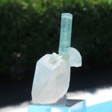 Minéraux *** CRISTAL TERMINÉ De TOURMALINE BLEUE Var INDICOLITE Afghanistan