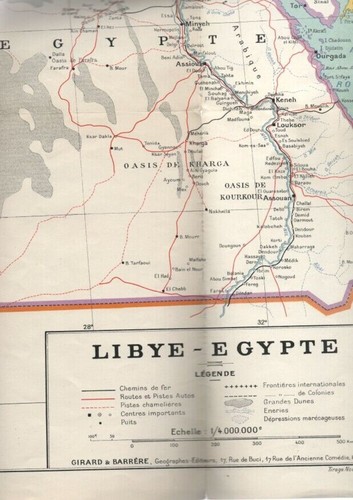Carte lybie egypte - carte, tirage