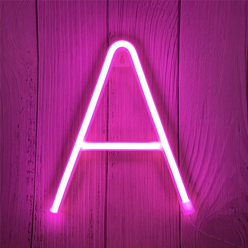 Lettre néon led rose - rose,