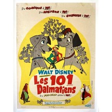 101 DALMATIANS Linen Movie Poster 1st Rel. - 23x32 in. - 1961 - Walt Disney, Rod