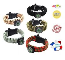 Bracelet Paracord Survie sifflet et boussole randonnée