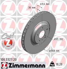 2 x ZIMMERMANN 100.3327.20 Disque de frein pour AUDI