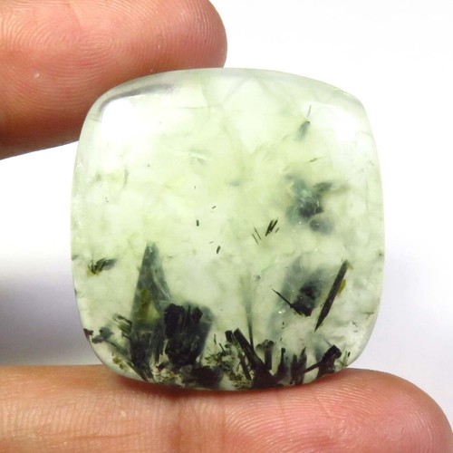 Vert prehnite rutile cabs - rutile,