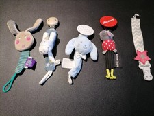 doudou lot de 5 attache tétine Tex Moulin Roty Noukie's Déglingos Etat neuf