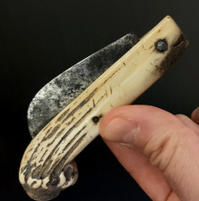 couteau Serpette Bois de Cerf LEBLANC à BRAY ancien