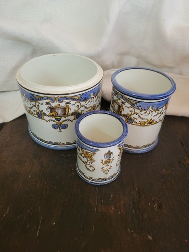 Lot pots faïence gien decor - faïence,