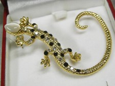 LEZARD GRANDE BROCHE PINS PIERRES TAILLEES  BIJOUX JEWEL