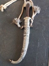 Ancien Khanjar Dagger Jambiya Oriental Décors Argent Silver & Copper Brass