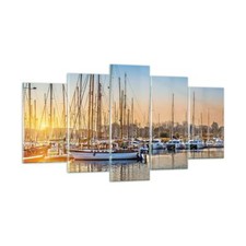 Impression sur Verre 160x85cm Tableaux Image catamaran bateau ancre amarrage