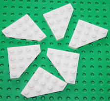 6 x Lego White Plate 4 x4 cut Corner ref 30503 set 6207 7749 8085 7676 7665 7679