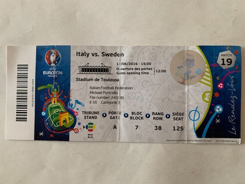 Ticket match uefa euro 2016 - ticket,