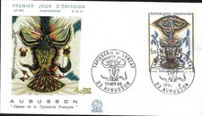 1493 + FDC     ENVELOPPE   1er JOUR   TAPISSERIE  DE  JEAN  LURCAT  AUBUSSON