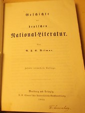 Vilmar : Histoire De La Littérature Nationale Allemande 10E Édition De 1864