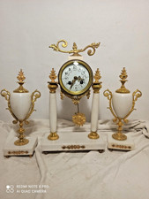 Garniture portique st Louis XVI marbre bronze dore fonctionne sonne