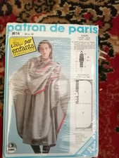 MODE VINTAGE COUTURE PATRON de PARIS année 60 NEUF 9514 cape poncho 38 au 48