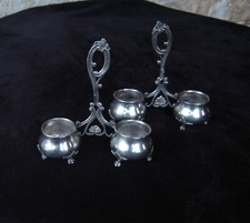 PAIRE DE SALERONS DOUBLE ARGENT MASSIF MINERVE M.O. HENRI CHEVRON ART NOUVEAU