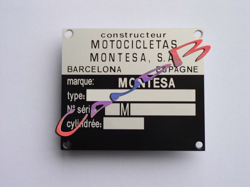 Plaque cadre montesa - plaque, de