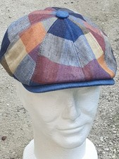 Béret  Casquette Made In Italie. Coupe  Stetson Doublé.  Tissu  Patchwork Lin.