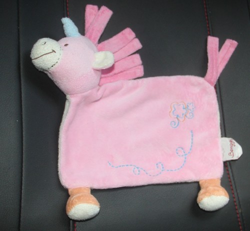 Doudou plat licorne rose - doudou,