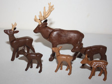 PLAYMOBIL FAMILLE CERF BICHE FAON CHEVREUIL FORET NATURE ZOO