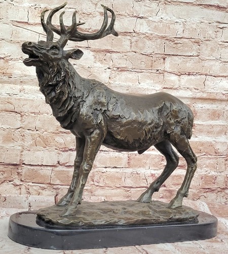 Sculpture bronze cerf - en,