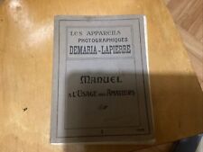 Manuel Appareils Photographiques  DEMARIA LAPIERRE 1909