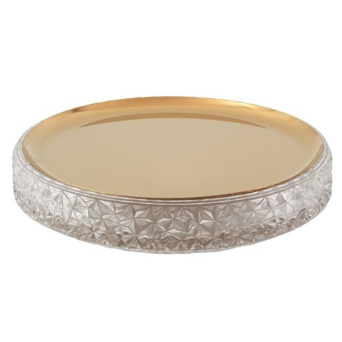 Plateau rond avec miroir - plateau,