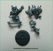 BLOOD BOWL Figurine The Gouged Eye Lineman (2) + Socle 32mm & Decalcos.