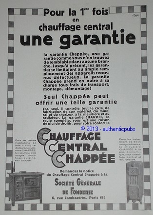 Publicite 1931 chauffage - publicite,